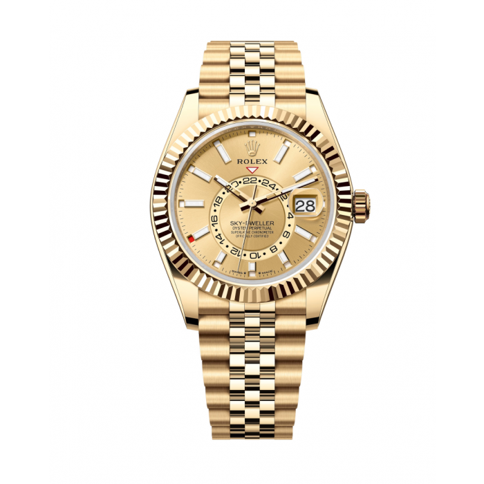 Yellow gold sky dweller price cheap