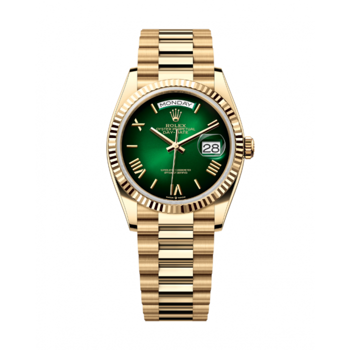 Rolex day date 36 gold green cheap