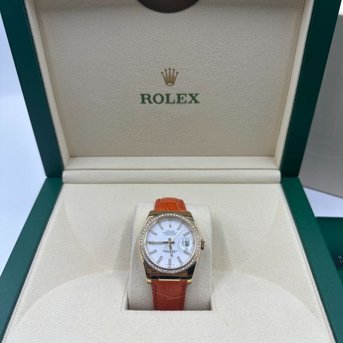 EW Watches | Rolex Datejust 36 m116188 WHITE LEATHER