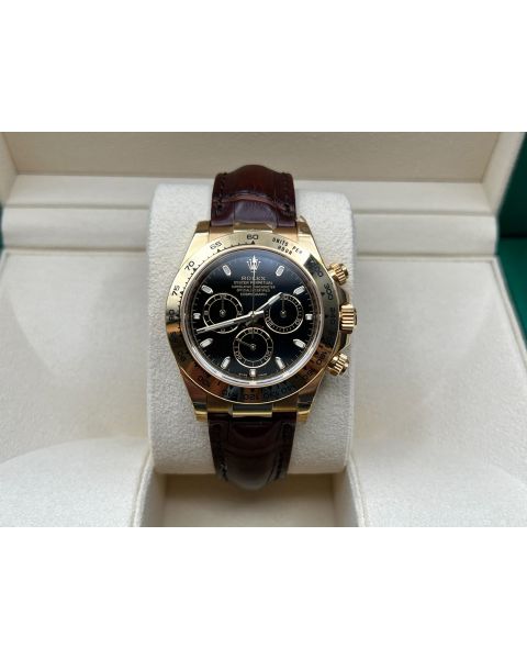 Rolex Daytona m116518LN Black Leather
